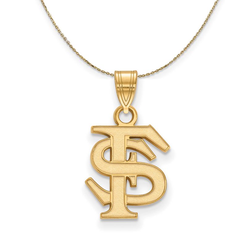 14k Yellow Gold Florida State Small Fs Necklace  30 Inch